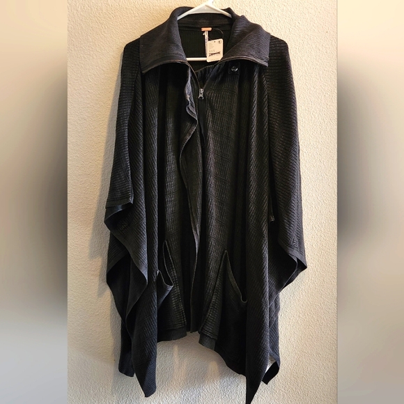 Free People Sweaters - Free People Black Poncho Sweater